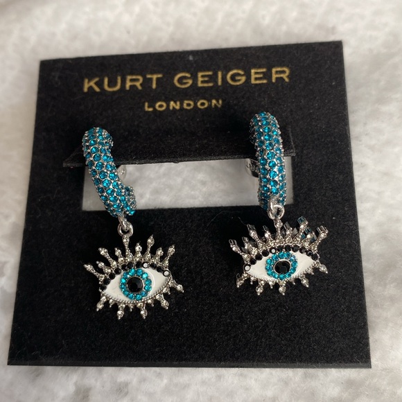 🌈KURT GEIGER LONDON Evil Eye Crystal Drop Earrings - Picture 5 of 7